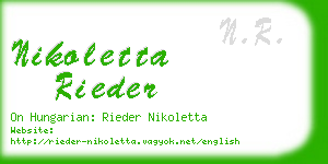 nikoletta rieder business card